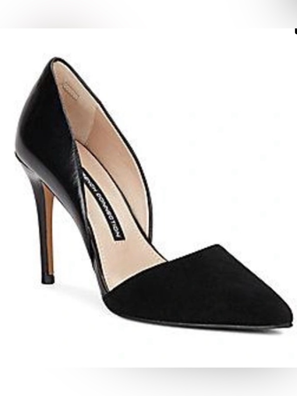 FRENCH CONNECTION ELVIA LEATHER & SUEDE D'ORSAY PUMPS IN BLACK $125